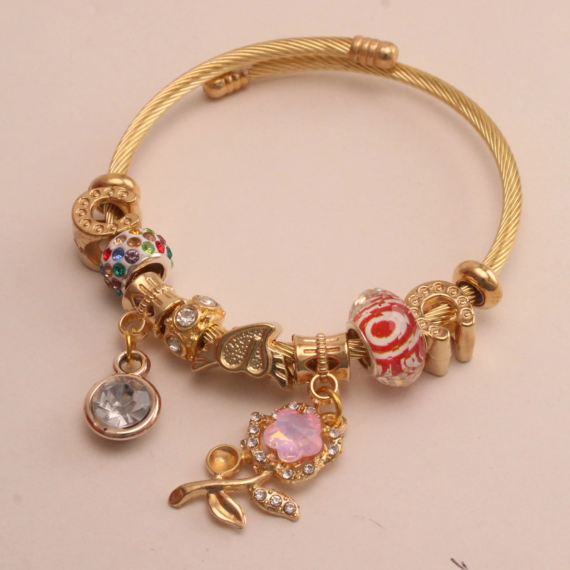 Pul. tipo pan. rosa circon rodio graduable - PAN016 - Foto 1